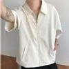Camisa de Manga Corta con Textura Plisada para Hombre 2026 Verano Nuevo Estilo de Alta Gama Fresca Moderna Holgada de Media Manga