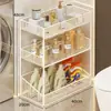 Estante de almacenamiento junto a la lavadora, estante de almacenamiento multifuncional con drenaje para el baño, estante de almacenamiento multicapa móvil para el inodoro