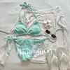 Té Verde Limón Estampado TeaStar Cubierta Casual Delgada para Mujer Verano Bikini Traje de Baño Conjunto de Cubierta de Encaje
