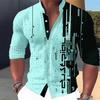 2023 Transfronterizo Hombres Mareado Multicolor 3D Impresión Digital Color de Contraste Cuello Redondo Camisa Larga Hombres Europeos y Americanos