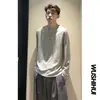 Camiseta tipo Henley con cuello americano de estilo Old Money para hombre, Capa interior casual texturizada de otoño, Top holgado de corte relajado