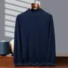 Nuevo Suéter de Cachemira 100% para Hombre Otoño/Invierno 2026, Cuello Alto Doble Capa, Suéter de Punto Talla Grande, Camiseta Capa Base