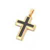 Nueva Joyería Transfronteriza Europea y Americana Colgante con Forma de Cruz de Acero de Titanio Chapado en Oro de 18K Colgante de Collar de Cruz Se Puede Grabar