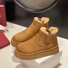 Comercio electrónico transfronterizo, talla grande, nueva colección de invierno 2026, botas de nieve de suela gruesa para mujer, de moda y casual, sin cordones, botas de nieve de caña corta