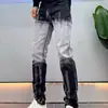 Versátiles Jeans de Nuevo Diseño para Primavera y Otoño con Color Degradado para Hombre Corte Delgado Pierna Pequeña Personalidad Casual Americana Frescos Pantalones Largos