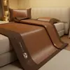 Esterilla Refrigerante de Verano, Juego de Tres Piezas de Esterilla de Ratán, Cama Plegable para Descanso de Mediodía, Esterilla Engrosada para Dormitorio de Estudiante