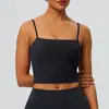 Camiseta deportiva estilo europeo y americano con almohadillas en el pecho, secado rápido, transpirable, sexy, ajustable, top de tirantes finos para fitness para mujer 22336