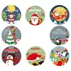 500 Pegatinas/Rollo Pegatinas de Navidad Rollo de Pegatinas 2.5cm Pegatinas de Feliz Navidad Extraíbles Impermeables Redondas Etiquetas Festivas
