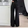 Pantalones vaqueros con hebilla de avión estilo americano transfronterizos para hombre, diseño retro de primavera, pantalones largos ligeramente acampanados, pantalones trendy de corte limpio