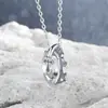 Collar Original de Pareja Doble Anillo Corona, Plata Esterlina, Cadena de Suéter de Gama Alta de Nicho, Joyería Esmaltada, Regalo de San Valentín