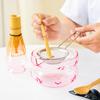 Juego de Té Matcha de Vidrio 7 Piezas Transparente Alto Borosilicato Rosa Set de Caja de Regalo Japonés Tazón para Matcha Batidor de Té Venta al por Mayor