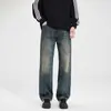 Ropa de Hombre Fengshe / 2026 Primavera y Otoño Nuevo Jeans Rectos Sueltos Estilo Retro High Street Americano para Hombre