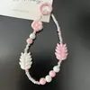 Corrente de Celular com Contas Florais e Folhas Estilo Floresta, Pingente de Celular para Bolsa com Contas Color-Blocking, Corrente para Pendurar, Pequenos Presentes para Venda em Feiras, Atacado
