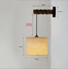 Luminária de parede minimalista vintage estilo americano para quarto, adequada para pousadas, vilas rurais, salas de estar, corredores e uso doméstico, com design de meados do século e cúpula de tecido