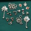 Plata de ley S925 ágata roja del sur clip colgante cierre accesorios retro hacer viejo doble anillo accesorios materiales hechos a mano DIY