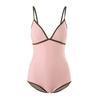 [4 Cores] Estilo Ins Coreano Costas Nuas Sexy Simples Cor Contrastante Retrô Seio Pequeno Roupa de Banho Peça Única para Piscina Quente para Mulheres