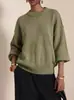 Suéter de punto con cuello redondo transfronterizo europeo y americano para mujer, estilo nuevo de otoño e invierno, color liso, tejido de punto con abertura, estilo perezoso, top de manga larga