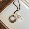 Colar Redondo de Resina Simples Retrô Estilo Étnico de Nicho Corrente Longa para Suéter Colar de Moda Versátil Personalizado Atacado