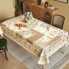 Toalha de Mesa de Luxo Leve de Alta Qualidade Impermeável e à Prova de Óleo Estilo Retro Americano Dopamina Tapete para Mesa de Jantar Estilo Ins Toalha de Mesa para Mesa de Centro