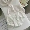 Ropa interior de algodón de grado A Qimian para mujer, 100% algodón 5A Antibacteriana de Cintura Media Blanca Transpirable Estilo Delgado de Verano para Mujer