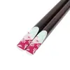 Palillos de Madera Afilados Estilo Japonés con Diseños Impresos, Caja de Regalo de Alta Gama, Palillos de Madera Multicolor, Un Par de Palillos por Persona