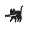 Broche de Nueva Serie de Animales de Aleación de Venta Caliente Europea y Americana Insignia de Pintura Creativa de Dibujos Animados Punk Forma de Gato Negro Mordiendo Cuchillo