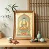 Nuevo marco de fotos de madera estilo chino, con diseño de estatua budista Zen, adecuado para pinturas decorativas, enmarcado 4K y personalizable para uso en hoteles, salones de té y como decoración de pared.