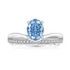 Anillo de Corona con Forma de Huevo Cortado Flor de Hielo de Piedras Preciosas de Colores Más Vendido en Xiaohongshu Chapado en Oro Real Anillo de Encaje de Diamante de Alto Carbono Dropshipping de Transmisión en Vivo