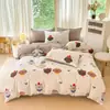 Juego de ropa de cama de algodón estilo Ins de cuatro piezas juego de tres piezas de algodón fresco para dormitorio de estudiante sábana funda de edredón