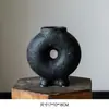 Estilo Silencioso Jarrón Vintage Cerámica Gruesa Jarra de Cerámica para Casa de Huéspedes Nuevo Estilo Chino Cerámica Inserto para Flores Secas Maceta de Balcón Decoración del Hogar