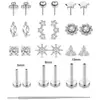 Conjunto de Brincos de Aço Inoxidável Mais Vendido da Amazon, Piercings de Lábio com Zircônia, Brincos de Luxo Leve, Conjunto de Brincos, Venda Direta Atacado de Fábrica