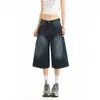 Jeans retro de cintura alta, corte ajustado, favorecedores para figura tipo pera, fáciles de combinar, pantalones anchos cropped lavados estilo Hong Kong, versátiles para usar como prenda exterior