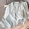 Pijama de forro polar estilo dulce con nudo de mariposa, nuevo conjunto de cárdigan de manga larga de moda otoño/invierno para mujer
