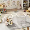 Caja de Almacenamiento con Tapa de Botón para Accesorios del Cabello, Cosméticos, Papelería Linda, Almacenamiento de Escritorio para Collares, Caja de Joyería Transparente, Portalápices, Gran Capacidad