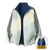 Nueva chaqueta de doble cara con cuello alto para hombre, top deportivo a rayas para primavera y otoño, abrigo holgado casual versátil y moderno