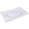 Plato rectangular de cerámica blanca pura para uso comercial y doméstico, ideal para cenas frías, vajilla de hotel.