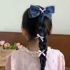 Pinza para el pelo de cinta larga con lazo multicapa para niñas, Pinza de pelo de princesa linda, Pinza para el pelo trenzada de nuevo estilo