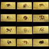 Notas de Ouro do Zodíaco Chinês de Xu Beihong, Moedas Comemorativas de Ano Novo em Folha de Ouro Imitação, Envelopes Vermelhos, Moedas de Dinheiro que Atraem Fortuna, Presente de Ano Novo do Ano do Cavalo