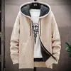 2026 Nuevo Suéter Chaqueta de Punto para Hombre de Comercio Exterior Otoño/Invierno Estilo Coreano Moderno Casual Cárdigan Tejido Suéter con Capucha para Hombre