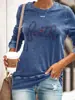 Comercio exterior estación independiente tienda propia shopify Amazon transfronterizo diente de león Fe impresa camiseta de manga larga para mujer