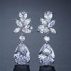 Brincos Europeus e Americanos Exquisitos e Criativos em Forma de Gota e Pétala para Mulheres com Design de Alto Padrão e Zircônia de Pérola AAA Microincrustada Brincos da Moda