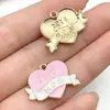 Pendente de Flor Rosa Esmaltada em Liga Metálica Mais Vendido Transfronteiriço para Pulseira Colar Chaveiro DIY Pequeno Presente de Feriado para Mãe