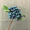Fruta Simulada Cereza Fruta Rama Corta Fruta Navideña Rama Única Jugo de Baya Decoración de Arreglo Floral Accesorios Arándano Baya Biónica