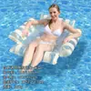 Rede Listrada de Quatro Tubos Transfronteiriça Boia Inflável Piscina Entretenimento Dobrável PVC Adulto Flutuante Cadeira Lounge Aquática Cama Flutuante