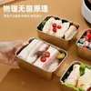 Caja de Acero Inoxidable para Conservar Frescura de Frutas, Guarniciones, Carne Congelada, Contenedor de Almacenamiento para Refrigerador de Cocina con Tapa, Caja para Almacenar Comidas Ligeras tipo Bento