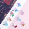Urso de Balas Macias com Lantejoulas Coloridas em Gradiente Mágico Patch para Joias Artesanais DIY Acessórios para Capa de Celular Brincos