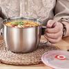 Tazón de Acero Inoxidable para Fideos Instantáneos con Tapa Estudiante Dormitorio Tazón para Fideos Instantáneos Tamaño Grande Anti-escaldante Taza para Sopa Gran Capacidad Lonchera con Cuchara Palillos