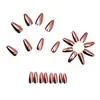 Pegatinas para Uñas Color Rosa Electrochapado, Forma de Almendra, Longitud Media, Estilo Ins Europeo y Americano, Puntas de Uña Desmontables Portátiles, Venta al por Mayor