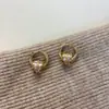 Pendientes Dorados de Cintura con Circonita Micro-Pavimentada de Diseño de Nicho para Mujer, Lujo Accesible, Pendientes de Gama Alta, Pendientes Exquisitos y Versátiles