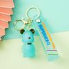 Novo Produto Criativo Chaveiro Urso Gravata Borboleta de Cristal Transparente e Exquisito Urso Violento de Casal Pingente para Chave de Carro Lembrancinha
